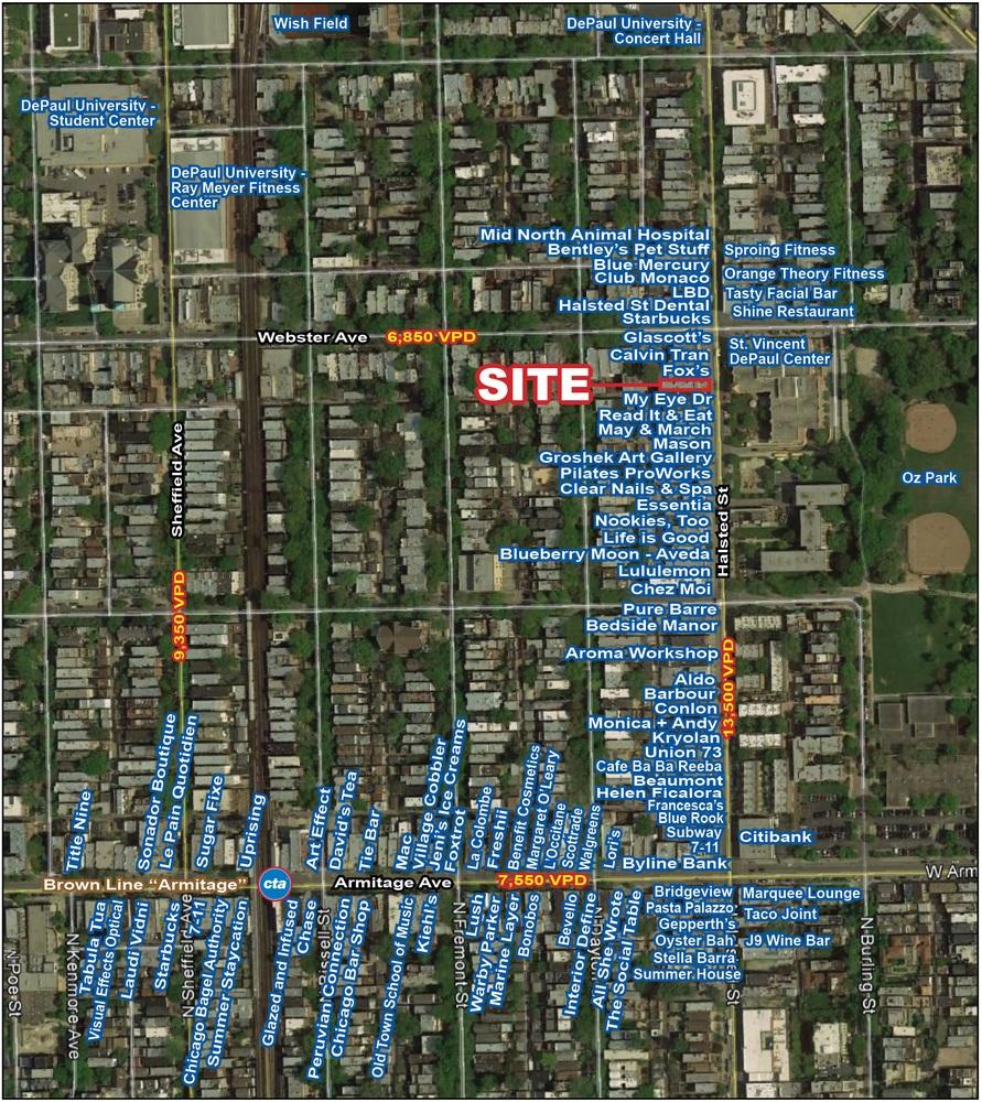 Aerial Map With Retailers/Taffic Count 2148 N