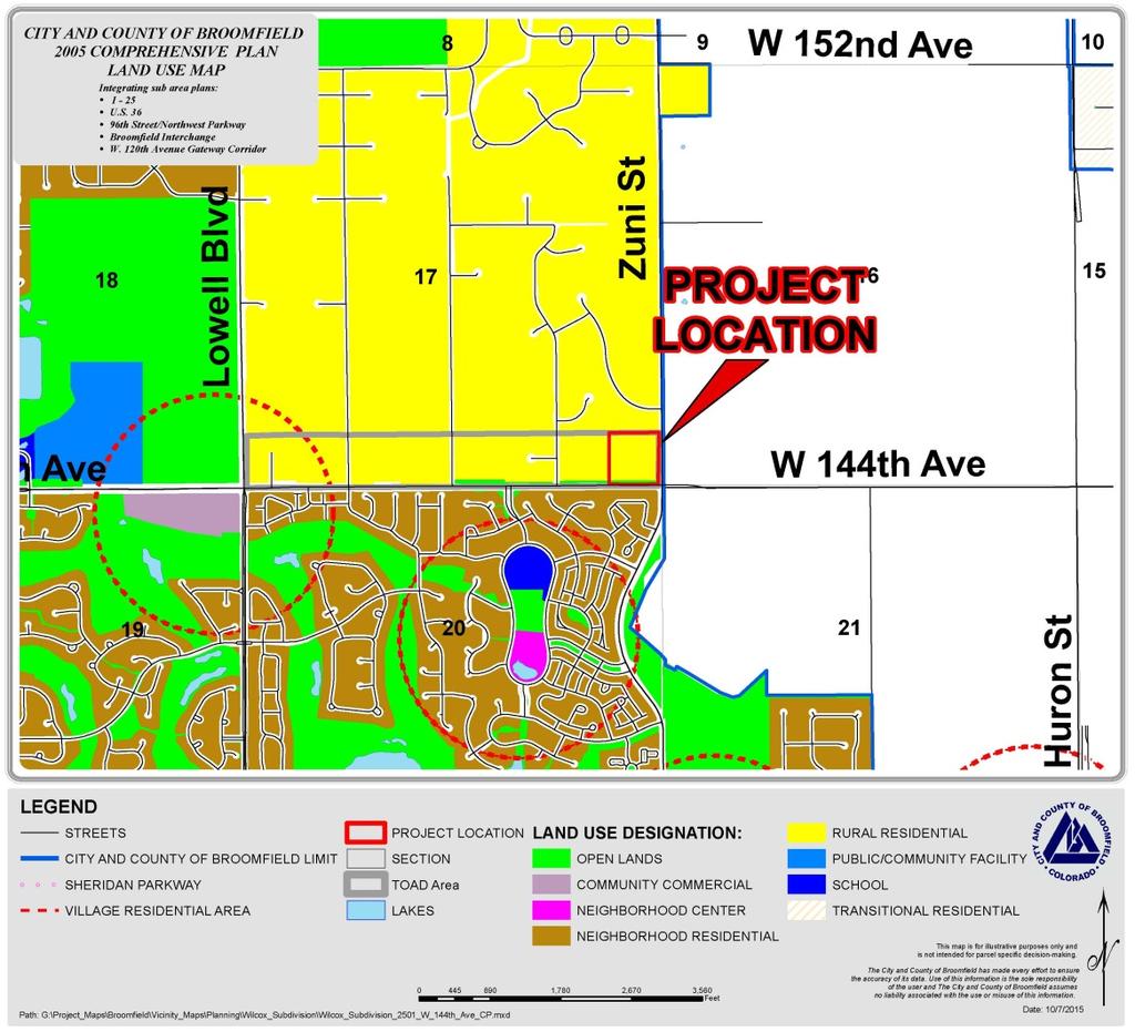 Page 5 Status of the Development The property is located on the north side of W. 144 th Avenue. The area is zoned A-1 (A), but due to the arterial status of W.