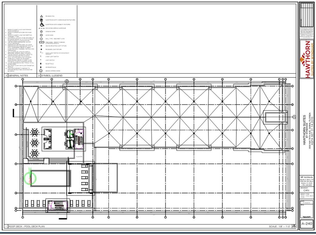 ROOF PLAN The building will feature a roof top pool deck for guest,