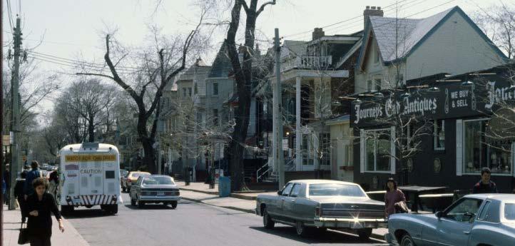 1950s, Mirvish assembled all of the house form buildings on the east side of Markham Street