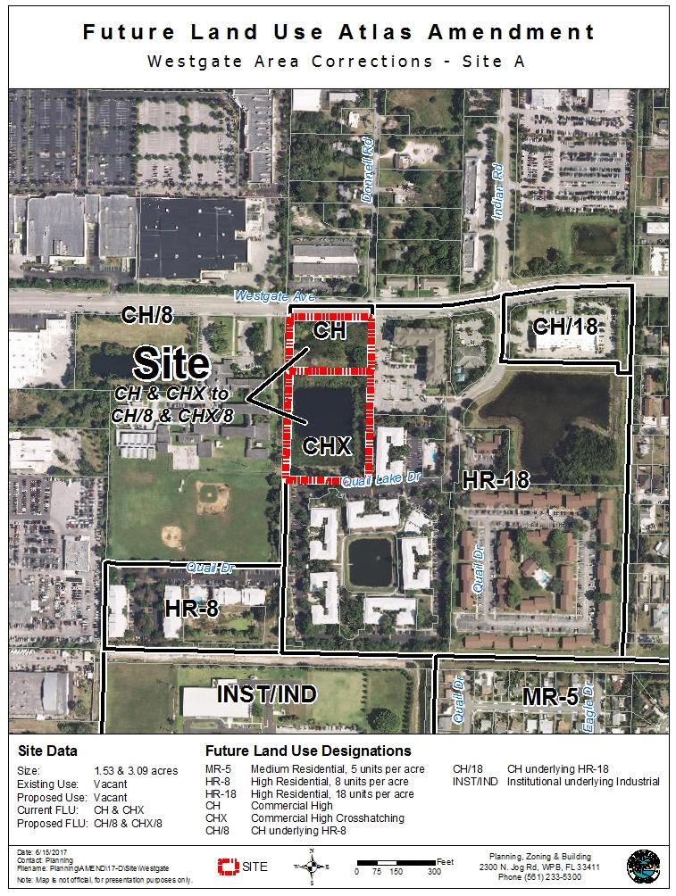 Exhibit 2 Site Area Descriptions A. Site A This site is comprised of two parcels totaling 4.62 acres located on the south side of Westgate Ave, approx. ¼ mile east of Military Trail. The 1.