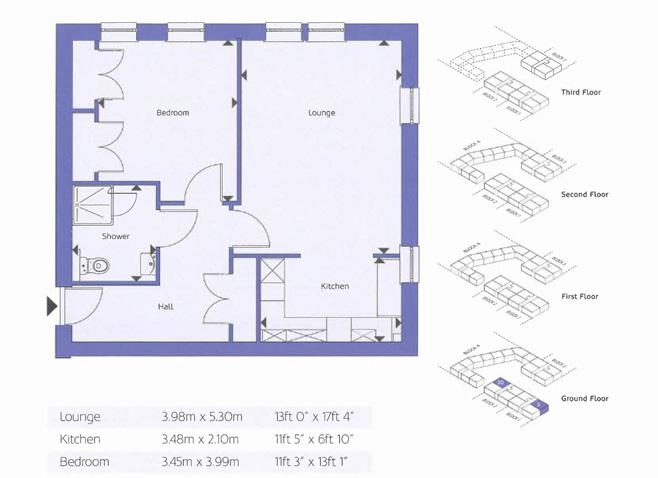 Apartment Type S3 One bedroom apartment / 66m 2 / 710.4ft 2 Apartment Type S3A One bedroom apartment / 66m 2 / 710.