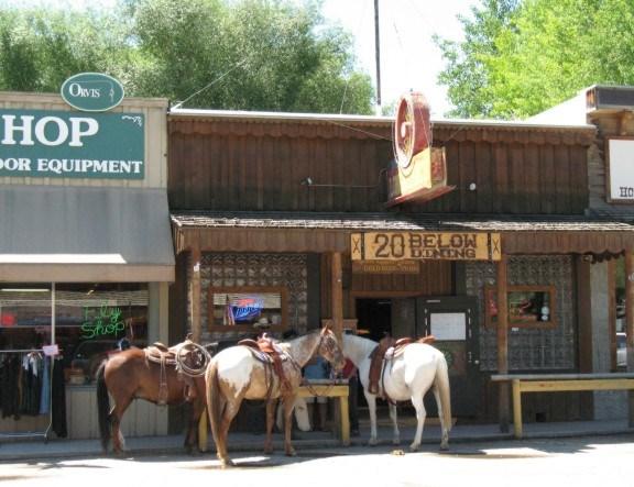 Cattle grazing on the Sun Ranch Tied up at the local saloon The Ennis High School Mustangs Ennis offers more than people would expect.