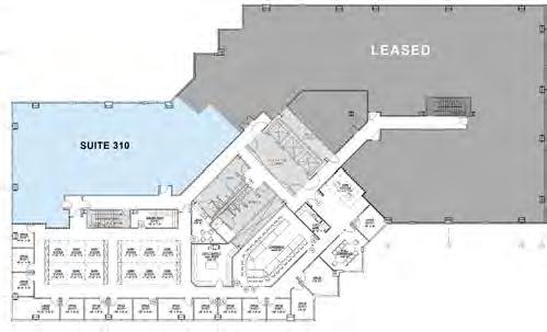 Suite 350-7,056 RSF Available now 16 exterior private offices LEASED Break area 2 copy/mail areas Server room