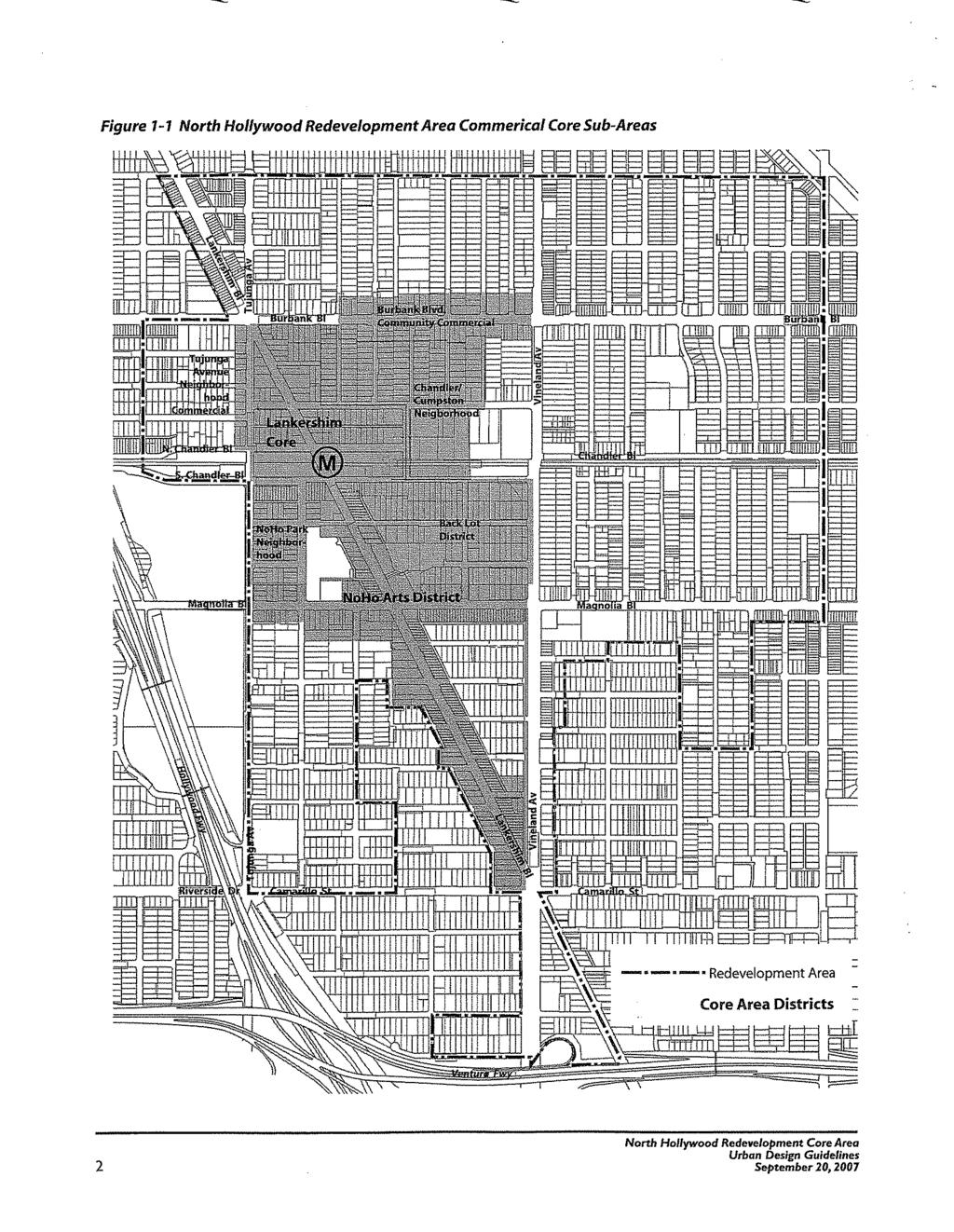 Figure 7-7 North Hollywood Redevelopment Area Commerical Core Sub-Areas 2