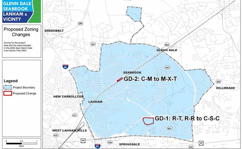 Map 32: Proposed Zoning Changes Glenn Dale-Seabrook-Lanham and