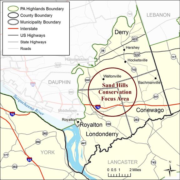Map 3: Dauphin County Study Area Sand