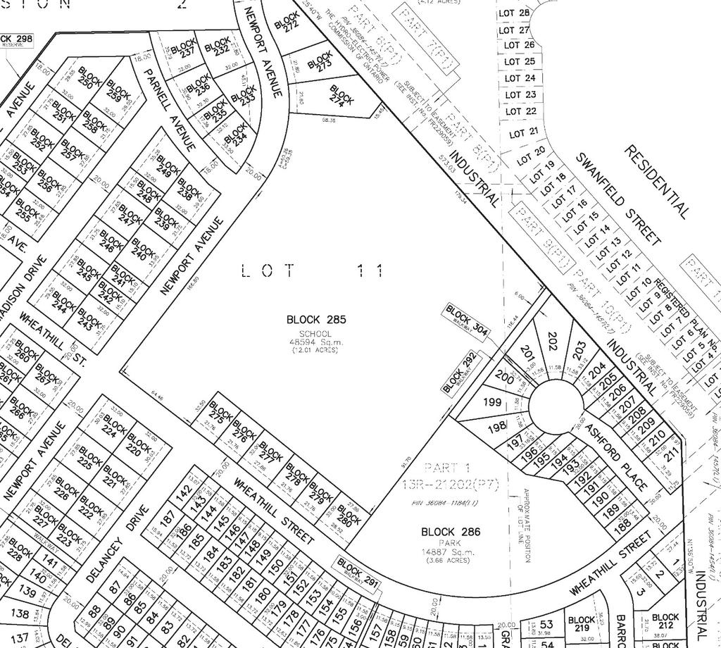 Exhibit D 2 Figure 1: Excerpt from Approved Draft Plan of Subdivision (source: Leslie M.