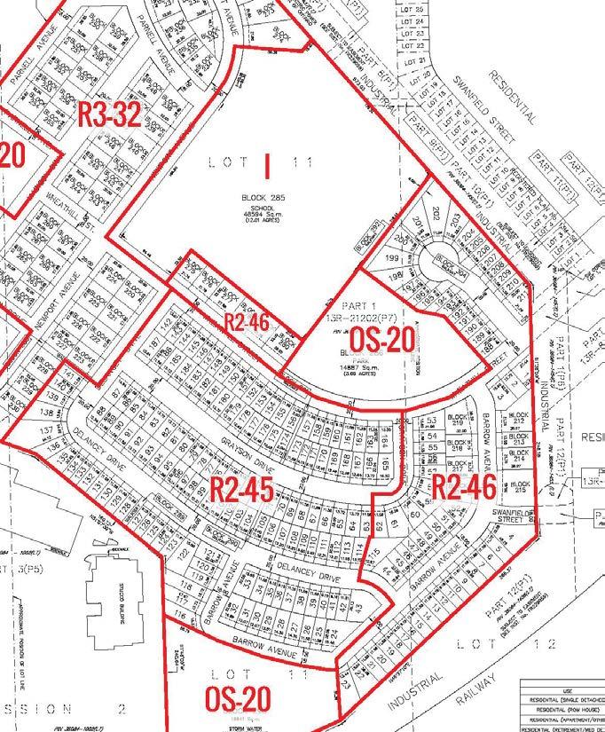 Exhibit H Figure 4: Current zoning for the Draft Plan of Subdivision (source: