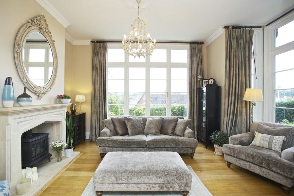 To the ground floor are three excellent reception rooms in addition to the breakfast kitchen, with a stunning staircase rising to the first and second floors where there are five double bedrooms (one