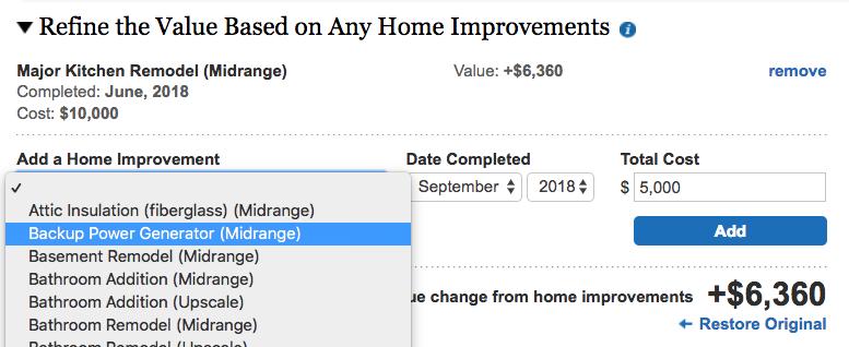 Refine value: improvements made Every homeowner wants to know the return on investment for home improvements. Here, savvy agents will tap into RPR s Refine Value tool.