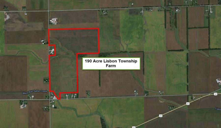 AERIAL MAP OF 190 AC LISBON TOWNSHIP