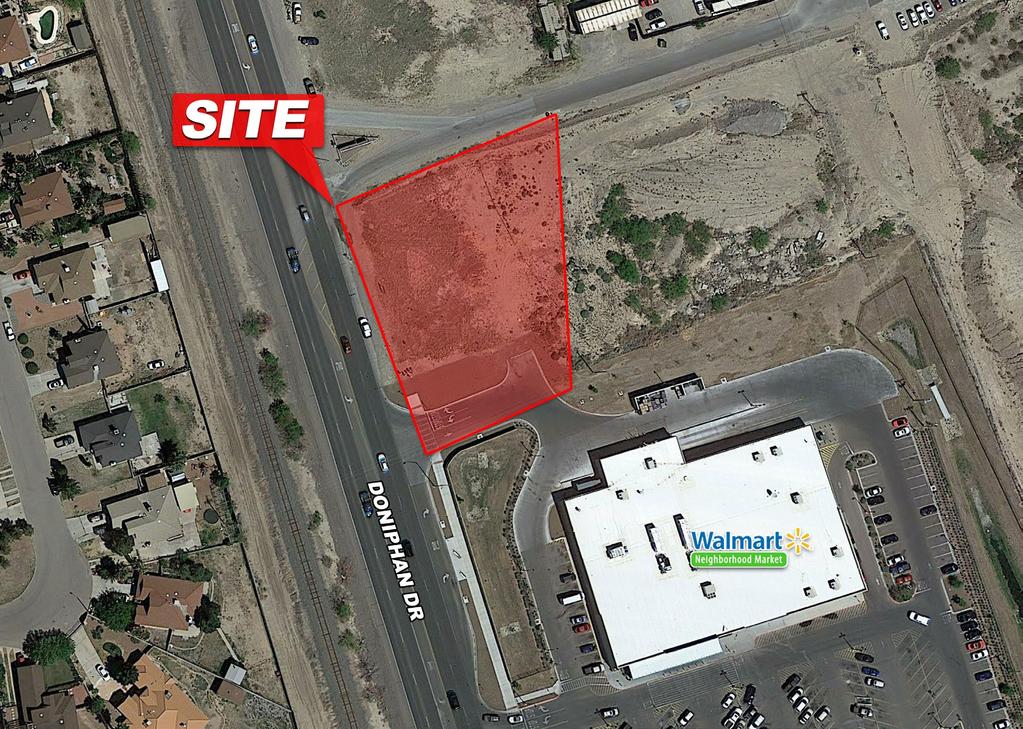 LOW AERIAL PROPERTY HIGHLIGHTS Adjacent to Walmart Neighborhood Market Located in one of El Paso s fastest growing areas; northwest El Paso Close proximity to