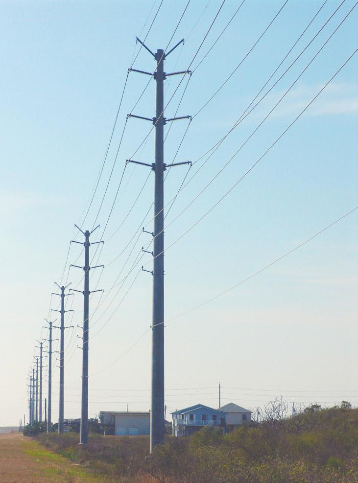 Typical 138 kv Construction Road Right-of-Way Concrete Pole