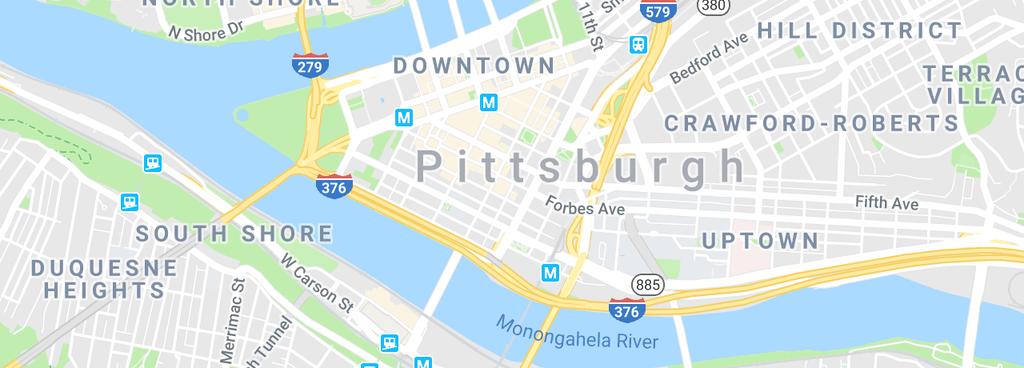 LOCATION OVERVIEW Downtown Pittsburgh, often referred to as the Golden Triangle or Dahntahn in eye dialect, and officially the Central Business District, is the urban downtown center of Pittsburgh.