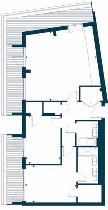 Apartment 58 Kitchen/Living/Dining 19 1 x 20 0 5.8 x 6.1 m Master Bedroom 10 4 x 14 1 3.2 x 4.3 m Bedroom 2 13 2 x 9 8 4.0 x 2.9 m TIA 989.7 sqft 91.