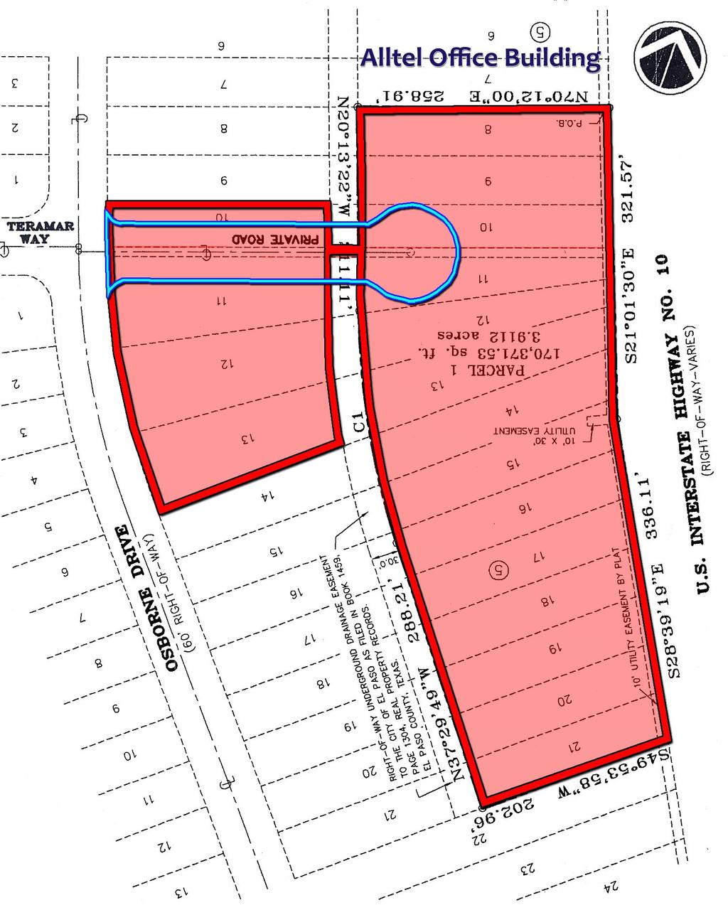 SITE INFORMATION Legal Description: Being portions of Lots 8 thru 21 & a portion of a 10 FT drainage right-of-way, Block 5, Zach White Industrial District; being portions of Lots 10 thru 11 & a