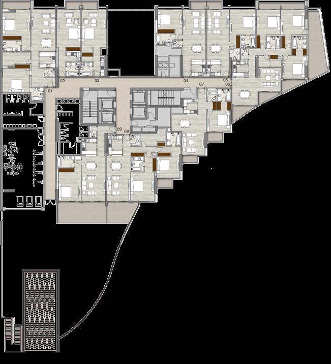 Typical Floorplans Residential & Leisure Levels Level 1 Studios, 1, 2 & 3 beds