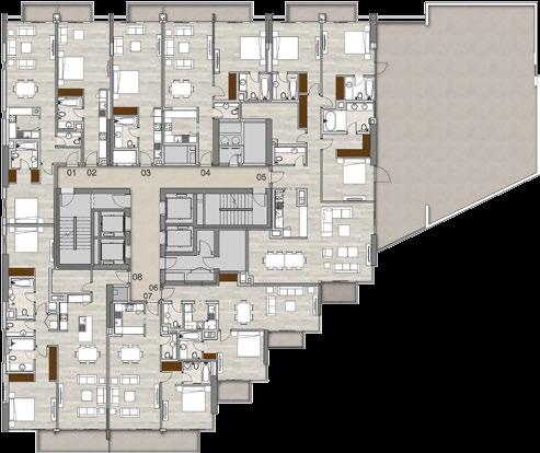 LIV IN COMFORT Sea/JBR View Typical Floorplans Residential Levels Level 3 Studios, 1, 2 & 3 beds Levels 4,