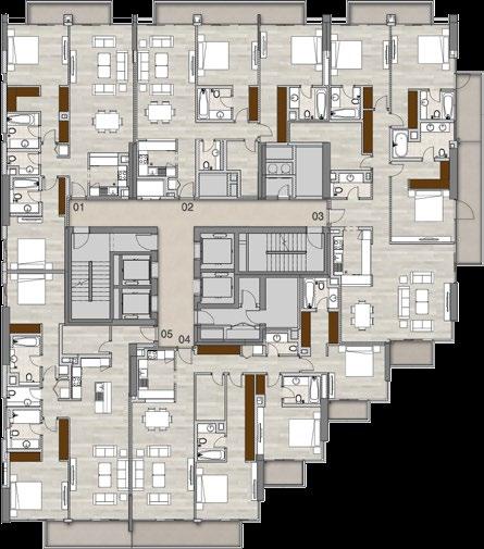 Typical Floorplans Residential Levels Levels 23-24 2 & 3 beds Level 25 2