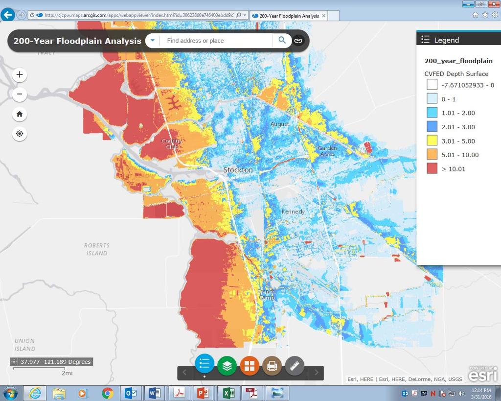 Attachment A Screenshot of 200 Year Floodplain Map for Stockton Area *Available on