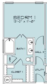 ? Use the furniture on the floor plan to better understand the scale of the room and where outlets are setup for bedside