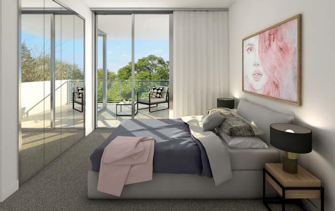 The contemporary open plan living in combination with a spacious balcony or terrace on the ground level creates a productive, light filled interior that meets