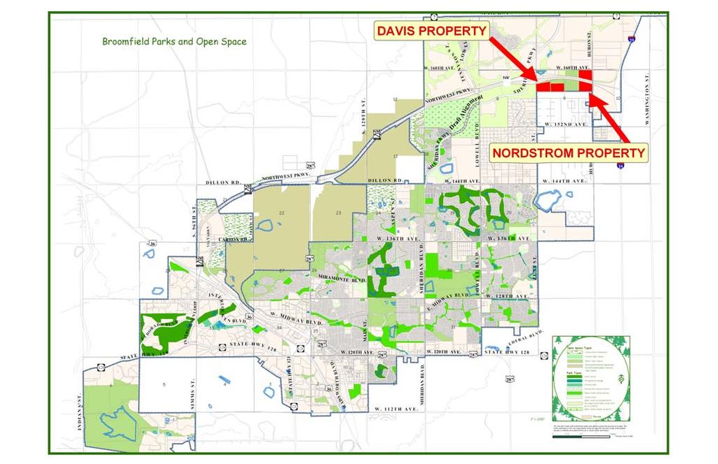 Nordstrom Second Amendment to the Purchase Agreement Page 3 The map below shows the Davis and Nordstrom Properties in relation to surrounding Broomfield open lands as well as the parcels Broomfield