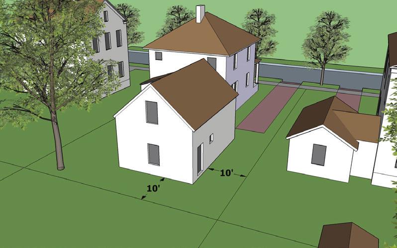 Attachment C - Ten-Foot Setback Option Images Notes: Based on the standards for accessory dwellings adopted 11/27/2017, the accessory dwelling models shown possess: (1) a building height that does