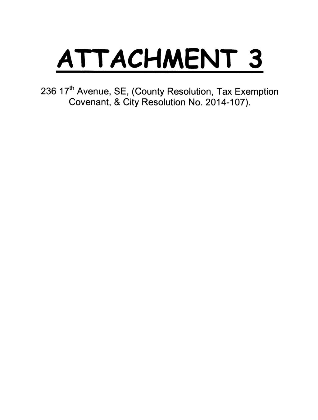 ATTACHMENT 3 236 17th Avenue, SE, (County Resolution,