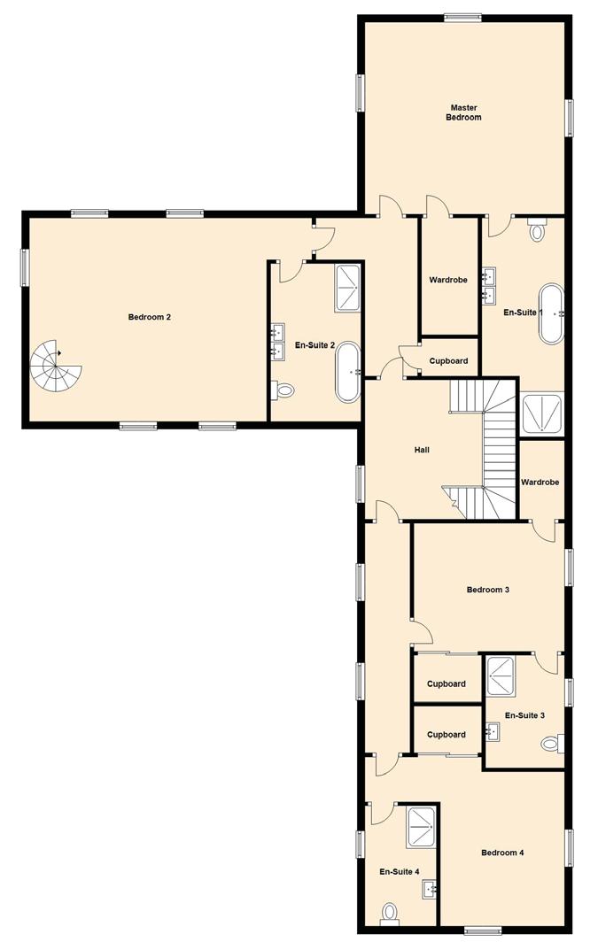 30m (17 5 ) x 5.10m (16 9 ) En-Suite 1 6.20m (20 4 ) x 2.30m (7 7 ) Wardrobe 3.10m (10 2 ) x 1.50m (4 11 ) Bedroom 2 6.