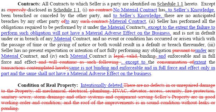 SELLER S RESPONSE DRAFT MATERIALITY QUALIFIERS,