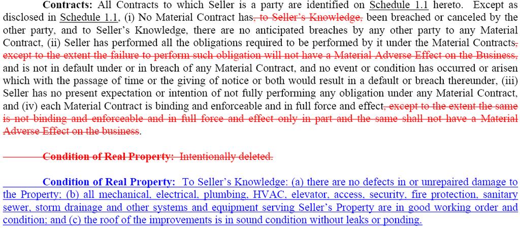BUYER S RESPONSE DRAFT: MATERIALITY QUALIFIERS,
