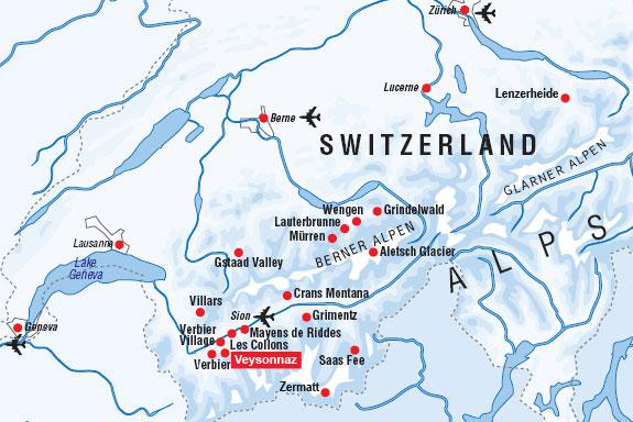 There are also flights from the UK directly to Sion airport in the winter. Sion is just 15 minutes away so this is the fastest transfer time in the Alps. See www.easyjet.