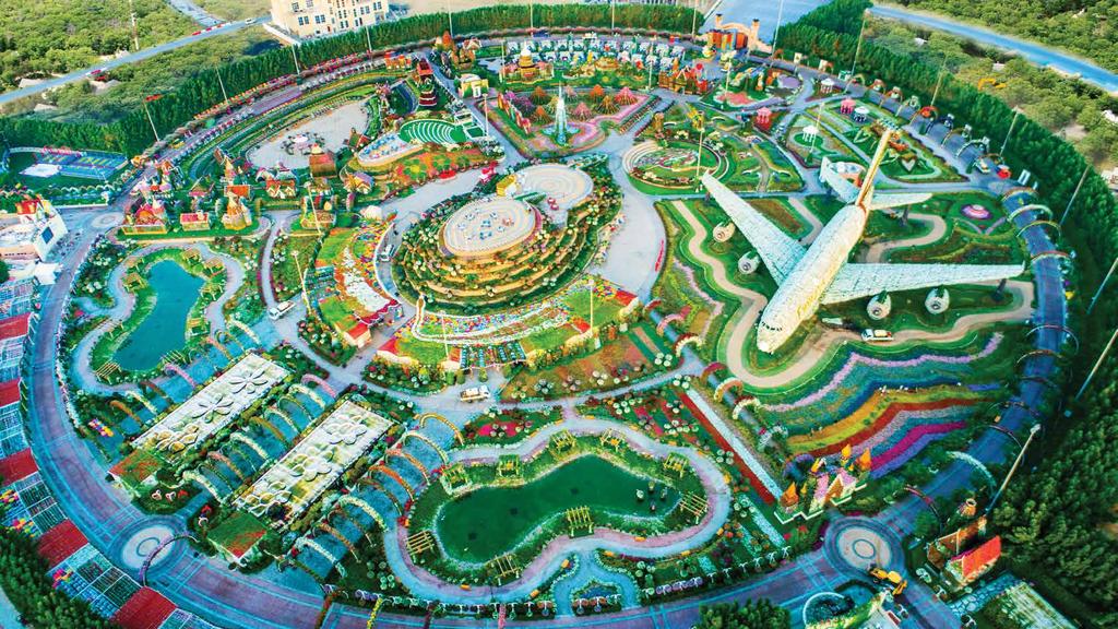 MAJESTIC VIEWS Take in the breathtaking views of the Miracle Garden while you sip on the morning coffee.