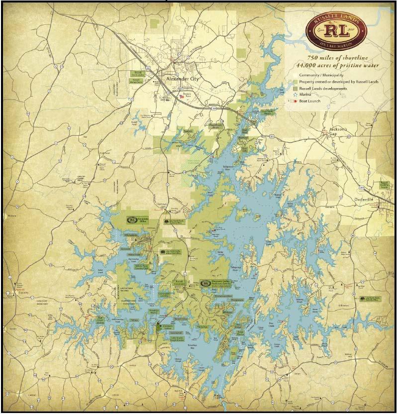 LAKE MARTIN LEASED LOT SALES PROGRAM 31 I. 44,000 acre lake located in Tallapoosa, Elmore and Coosa Counties II.