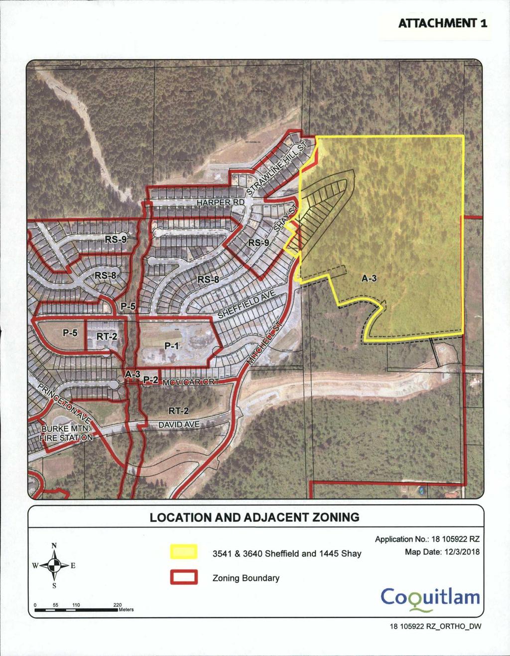 ATTACHMENT 1 LOCATION AND ADJACENT ZONING N Application No.