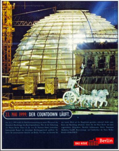 18 The Capital City Incandescent beams of light reflect and refract, generating a warm glow, before breaking free, blazing through the hundreds of clear glass panels comprising Berlin s new dome atop