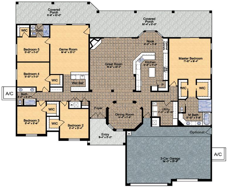 Model 3720 ~ Floor Plan Approximely 3720 sq. ft.