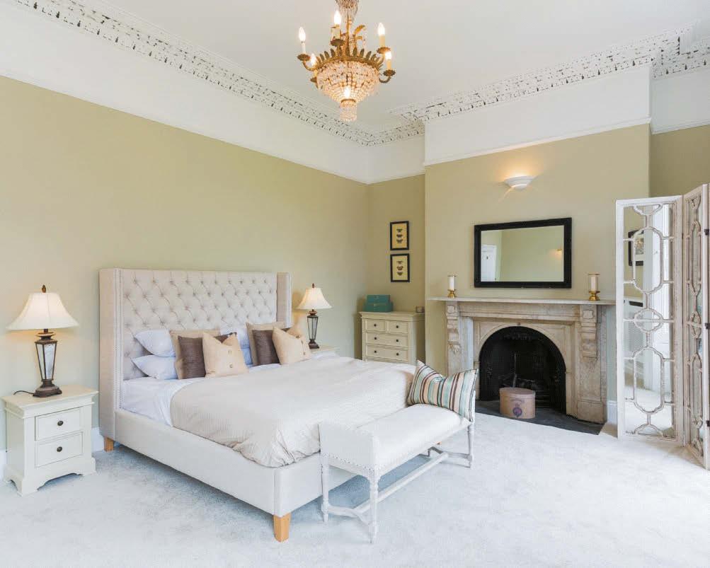 Two of the largest bedrooms are located on the first floor and both feature ornate ceiling coving, picture rails, centre roses and feature fireplaces with marble surround and cast iron insets.