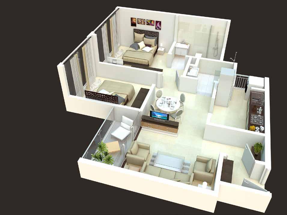 Typical Unit Plan and Isometric View AREA STATEMENT: Type Apt. No.