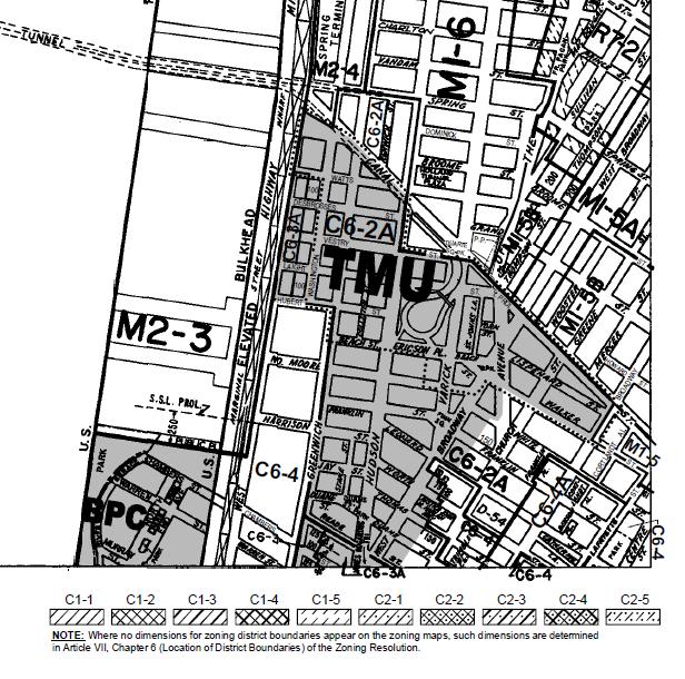 19 Zoning Information 62-66 Thomas Street New York City s zoning regulates permitted uses of the property; the size of the building allowed in relation to the size of the lot ( floor area ratio );