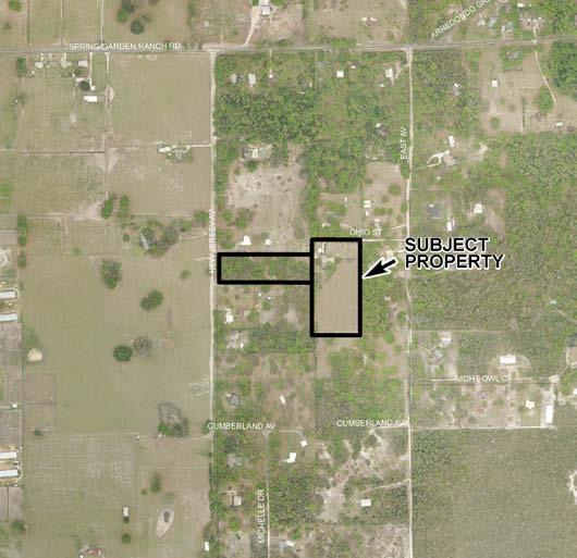 II. SITE INFORMATION 1. Location: The property is located in the vicinity of DeLeon Springs, approximately 1.25 miles east of U.S. Highway 17, and 1,300 feet south of Spring Garden Ranch Road, between New Jersey Avenue and East Avenue.