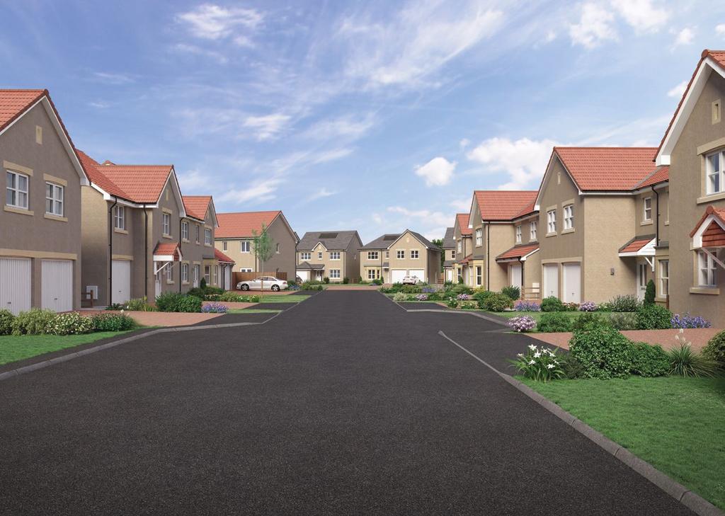 In easy reach of Edinburgh city centre by rail, bus or car, and just a few minutes drive from the City Bypass, this prestigious new neighbourhood of three, four and five bedroom homes combines its