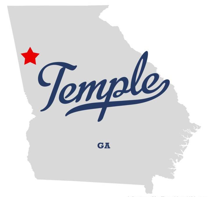 TEMPLE, GEORGIA Temple, Georgia is located in northeastern Carroll County. I-20 passes just south of the town with access from Exit 19.