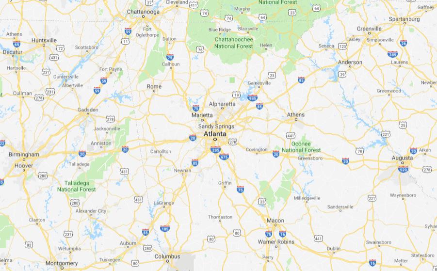 Chattanooga Regional Map Greenville