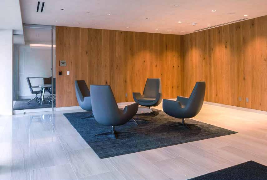 WELCOME TO WORK Westview has a spacious lobby with sleek, modern finishes
