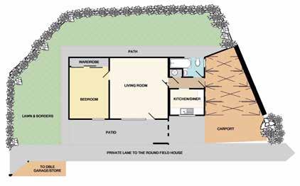 The Round Field Approx. Gross Internal Floor Area 2422 Sq Ft The Lodge: 527 Sq Ft For identification only Not to scale. The property is set in the centre of an ancient iron age fortified farmstead.
