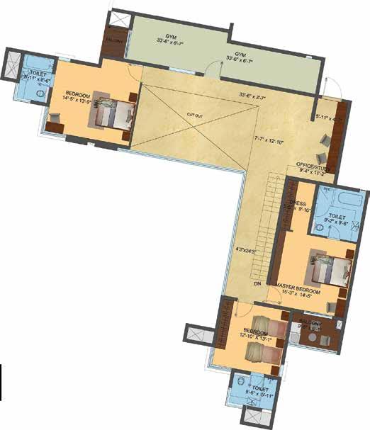 5 Bedrooms + 6 Toilets + Servant s Room Penthouse - Type 3 (Lower Level) 5 Bedrooms + 6 Toilets + Servant s Room Penthouse -