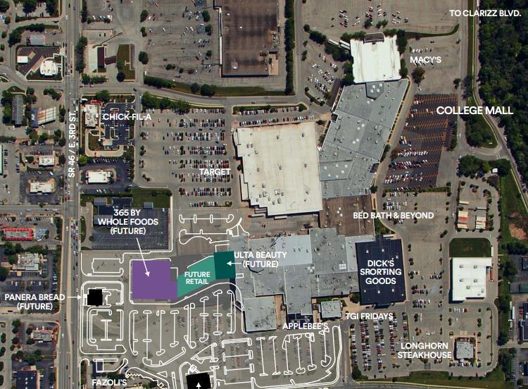 PROJECT OVERVIEW College Mall is located in Bloomington, Indiana and is the only regional mall in the market.